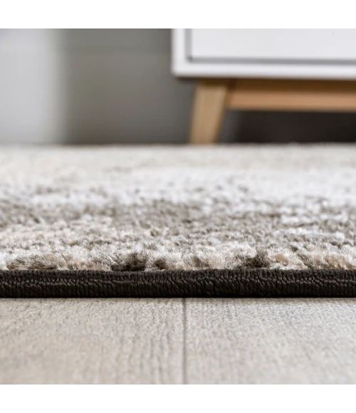 Duenas High-Low Shabby Damask Cream/Beige/Dark Gray 2 ft. x 8 ft. Indoor/Outdoor Runner Rug