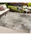 Duenas High-Low Shabby Damask Cream/Beige/Dark Gray 3 ft. x 5 ft. Indoor/Outdoor Area Rug