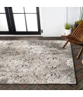 Duenas High-Low Shabby Damask Cream/Beige/Dark Gray 3 ft. x 5 ft. Indoor/Outdoor Area Rug