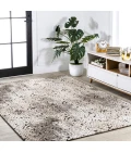 Duenas High-Low Shabby Damask Cream/Beige/Dark Gray 3 ft. x 5 ft. Indoor/Outdoor Area Rug