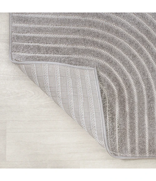 Skagen Minimalist Curve Geometric Gray/Ivory 5 ft. x 8 ft. Area Rug