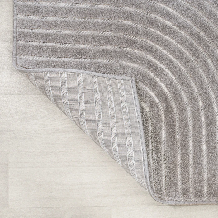 Skagen Minimalist Curve Geometric Gray/Ivory 2 ft. x 8 ft. Runner Rug
