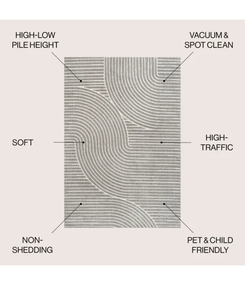 Jonathan Y SCANDINAVIAN Gray SCN100A 6ft. X 9ft. Rect. Rug