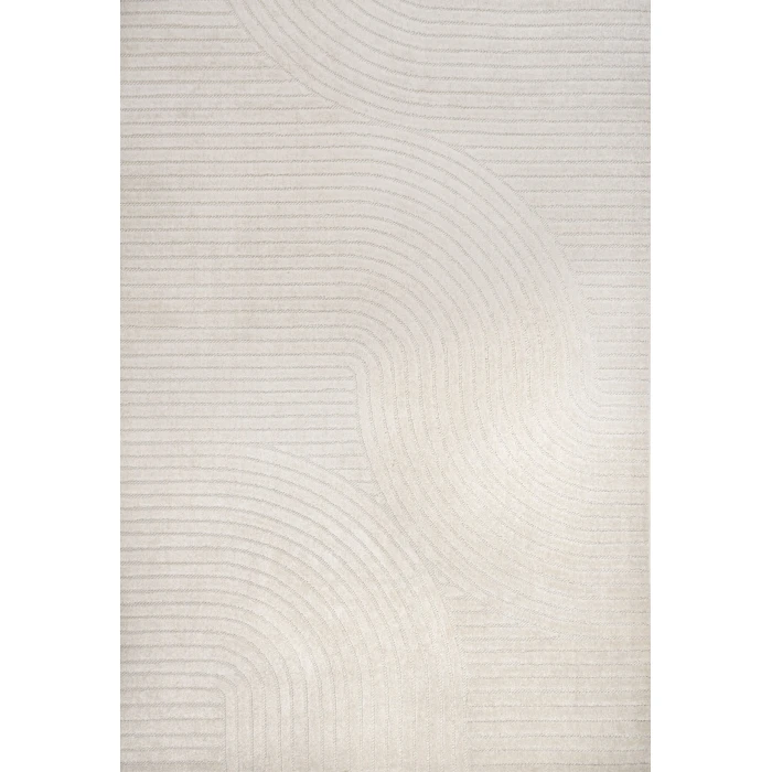 Skagen Minimalist Curve Geometric Ivory/Cream 4 ft. x 6 ft. Area Rug