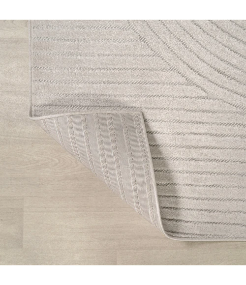 Skagen Minimalist Curve Geometric Ivory/Cream 5 ft. x 8 ft. Area Rug