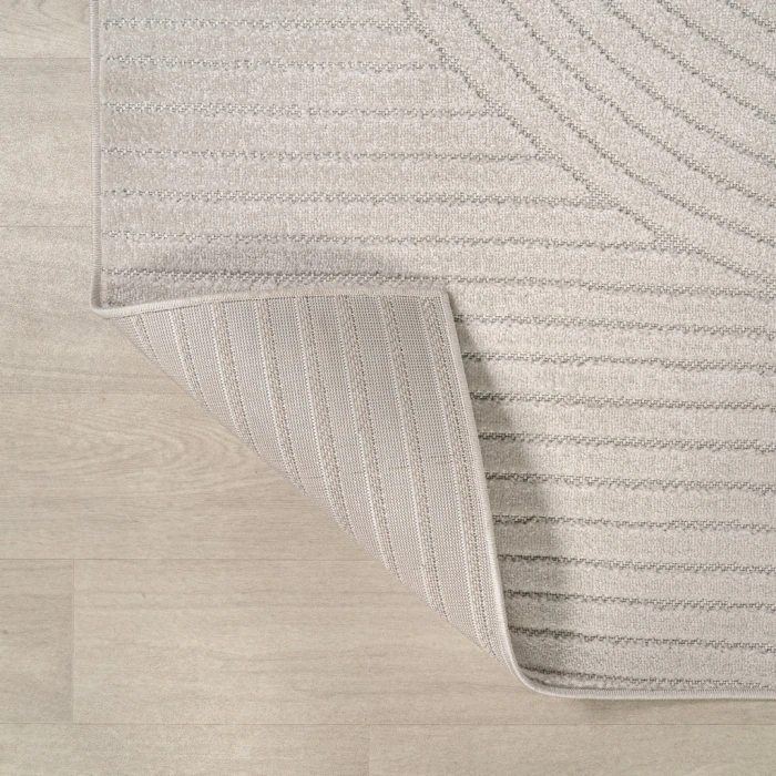 Skagen Minimalist Curve Geometric Ivory/Cream 4 ft. x 6 ft. Area Rug