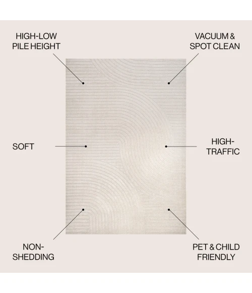 Jonathan Y SCANDINAVIAN Ivory SCN100B 6ft. X 9ft. Rect. Rug