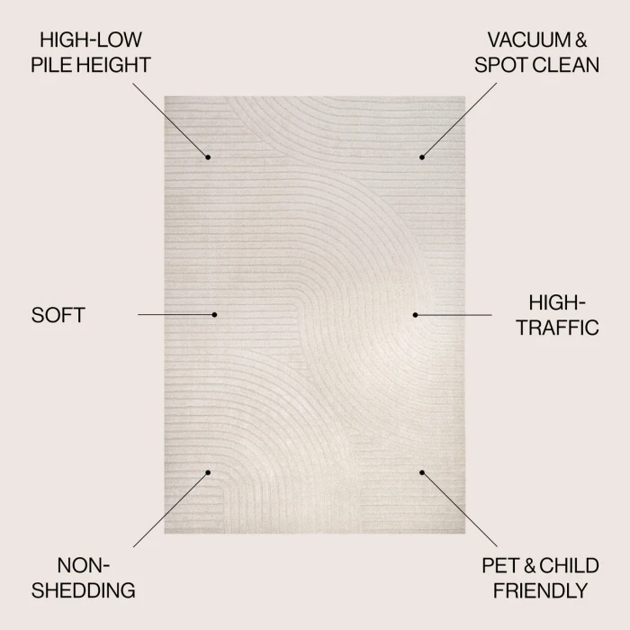Jonathan Y SCANDINAVIAN Ivory SCN100B 6ft. X 9ft. Rect. Rug
