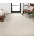 Skagen Minimalist Curve Geometric Ivory/Cream 5 ft. x 8 ft. Area Rug