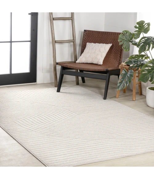 Skagen Minimalist Curve Geometric Ivory/Cream 5 ft. x 8 ft. Area Rug