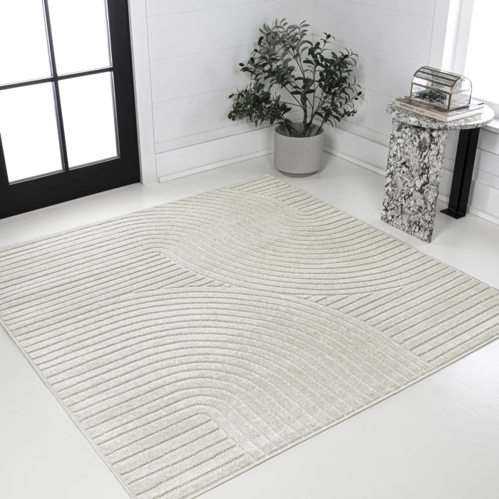 Jonathan Y SCANDINAVIAN Ivory SCN100B 7ft.-9in. Square Rug