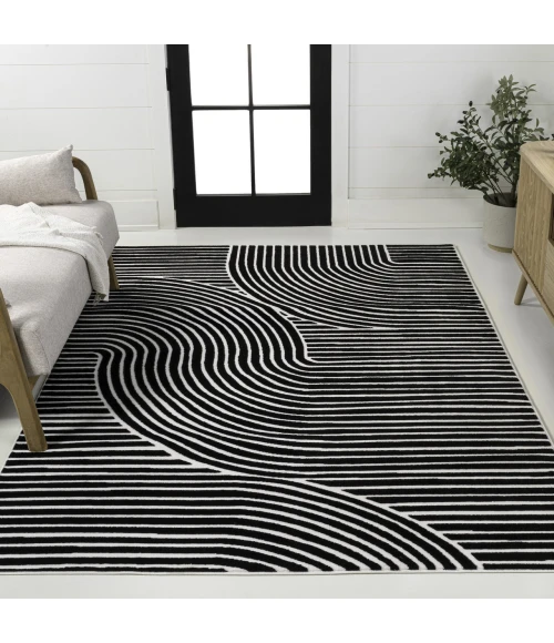 Jonathan Y SCANDINAVIAN Black SCN100F 5ft.3in. X 7ft.7in. Rect. Rug