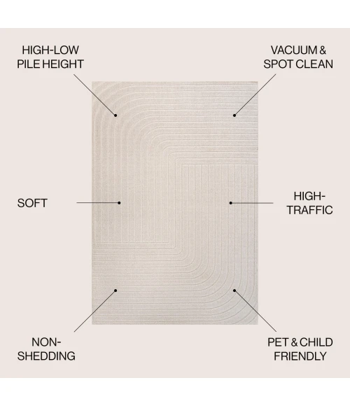 Jonathan Y SCANDINAVIAN Ivory SCN101A 11ft.-10in. X 18ft. Rect. Rug