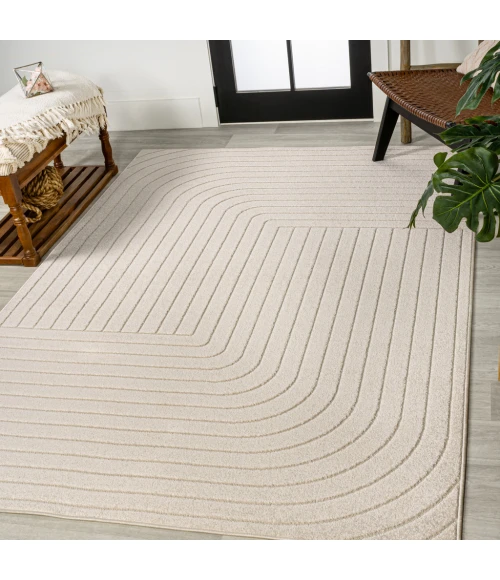 Odense Minimalist Angle Geometric Ivory/Cream 5 ft. x 8 ft. Area Rug
