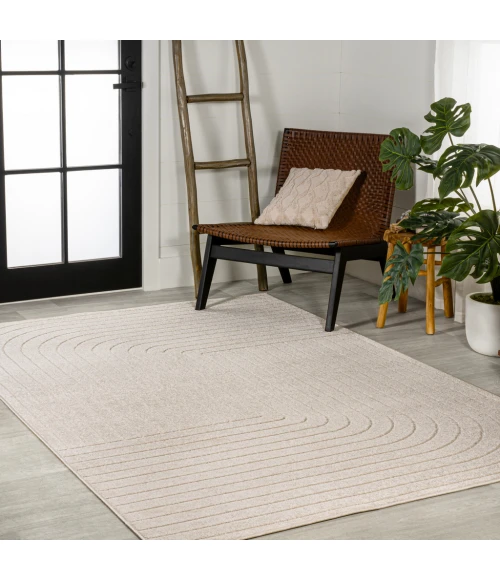 Odense Minimalist Angle Geometric Ivory/Cream 5 ft. x 8 ft. Area Rug