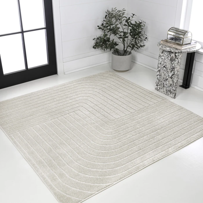 Jonathan Y SCANDINAVIAN Ivory SCN101A 7ft.-9in. Square Rug