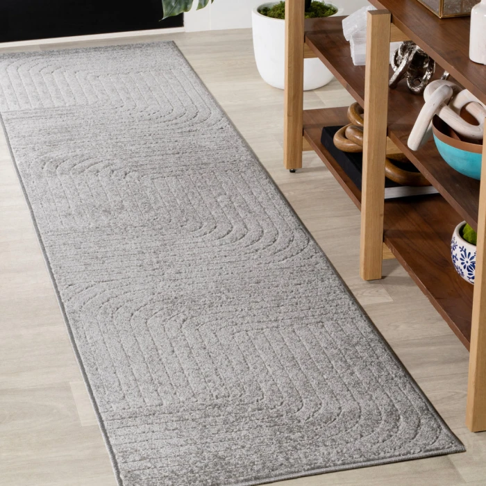 Odense Minimalist Angle Geometric Gray/Ivory 2 ft. x 8 ft. Runner Rug