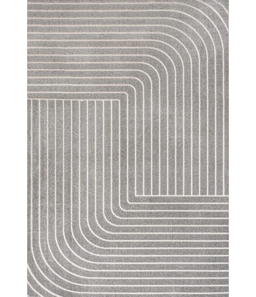 Odense Minimalist Angle Geometric Gray/Ivory 3 ft. x 5 ft. Area Rug