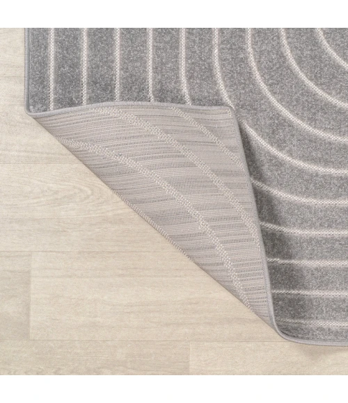 Odense Minimalist Angle Geometric Gray/Ivory 2 ft. x 8 ft. Runner Rug