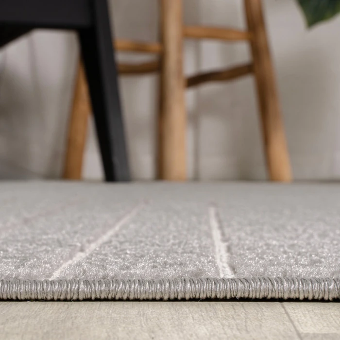 Odense Minimalist Angle Geometric Gray/Ivory 2 ft. x 8 ft. Runner Rug