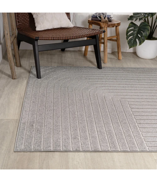 Odense Minimalist Angle Geometric Gray/Ivory 3 ft. x 5 ft. Area Rug
