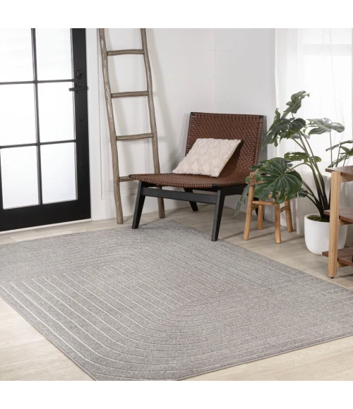Odense Minimalist Angle Geometric Gray/Ivory 3 ft. x 5 ft. Area Rug