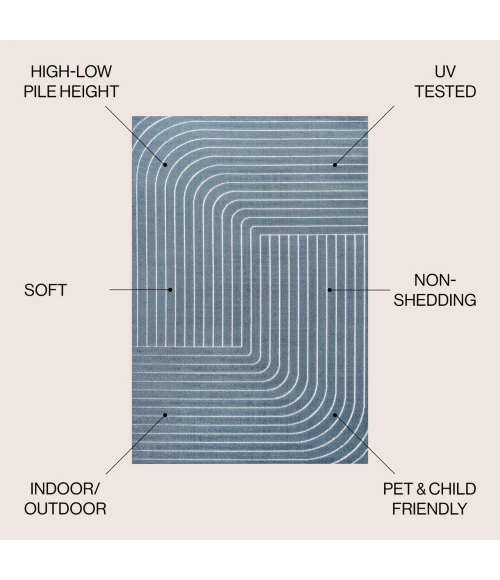 Jonathan Y SCANDINAVIAN Blue SCN101D 5ft.3in. X 7ft.7in. Rect. Rug