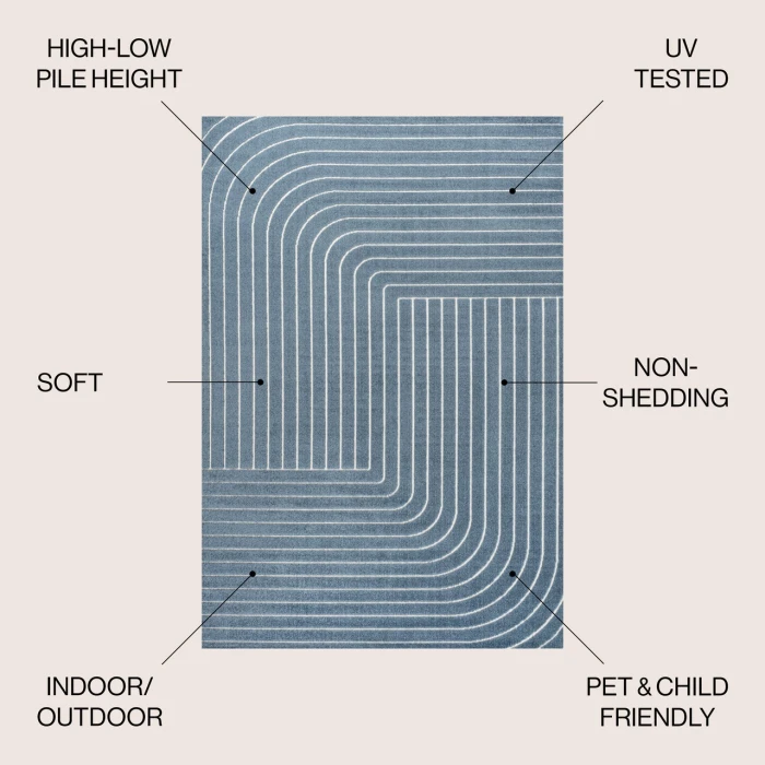 Jonathan Y SCANDINAVIAN Blue SCN101D 2ft.-11in. X 5ft. Rect. Rug