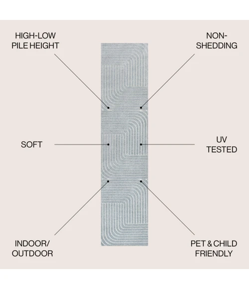 Jonathan Y SCANDINAVIAN Blue SCN101F 2ft. X 8ft. Rect. Rug