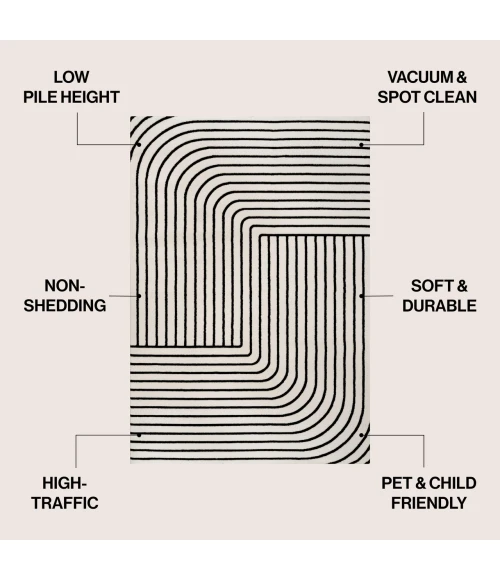 Jonathan Y SCANDINAVIAN Black SCN101G 5ft.3in. X 7ft.7in. Rect. Rug