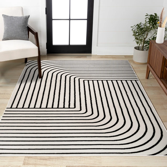 Jonathan Y SCANDINAVIAN Black SCN101G 3ft.-11in. X 6ft. Rect. Rug
