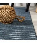 Aarhus Minimalist Scandi Striped Navy/ivory 2 ft. x 8 ft. Runner Rug