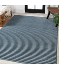 Aarhus Minimalist Scandi Striped Navy/ivory 4 ft. x 6 ft. Area Rug