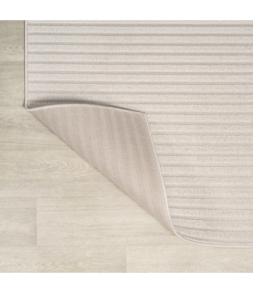 Aarhus Minimalist Scandi Striped Ivory/Cream 2 ft. x 8 ft. Runner Rug