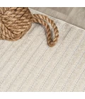 Aarhus Minimalist Scandi Striped Ivory/Cream 2 ft. x 8 ft. Runner Rug