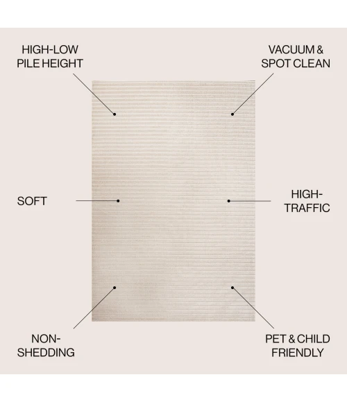 Jonathan Y SCANDINAVIAN Ivory SCN102B 11ft.-10in. X 15ft. Rect. Rug