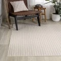Aarhus Minimalist Scandi Striped Ivory/Cream 3 ft. x 5 ft. Area Rug