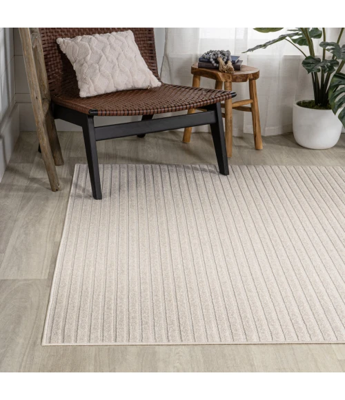 Aarhus Minimalist Scandi Striped Ivory/Cream 3 ft. x 5 ft. Area Rug