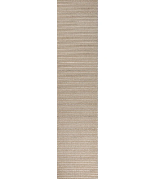 Aarhus Minimalist Scandi Striped Beige/Cream 2 ft. x 8 ft. Runner Rug