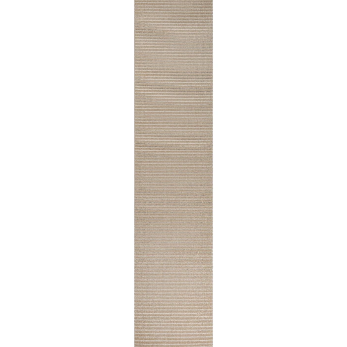 Aarhus Minimalist Scandi Striped Beige/Cream 2 ft. x 8 ft. Runner Rug