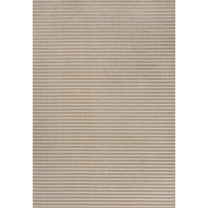 Aarhus Minimalist Scandi Striped Beige/Cream 5 ft. x 8 ft. Area Rug