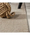 Aarhus Minimalist Scandi Striped Beige/Cream 5 ft. x 8 ft. Area Rug