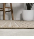 Aarhus Minimalist Scandi Striped Beige/Cream 5 ft. x 8 ft. Area Rug