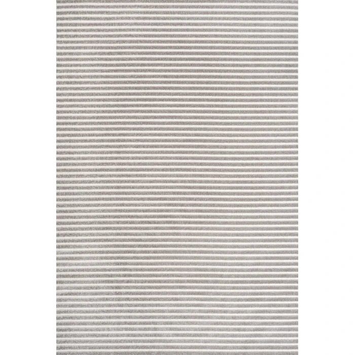 Aarhus Minimalist Scandi Striped Gray/Ivory 5 ft. x 8 ft. Area Rug