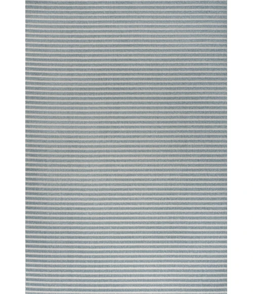 Aarhus Minimalist Scandi Striped Blue/Ivory 8 ft. x 10 ft. Area Rug