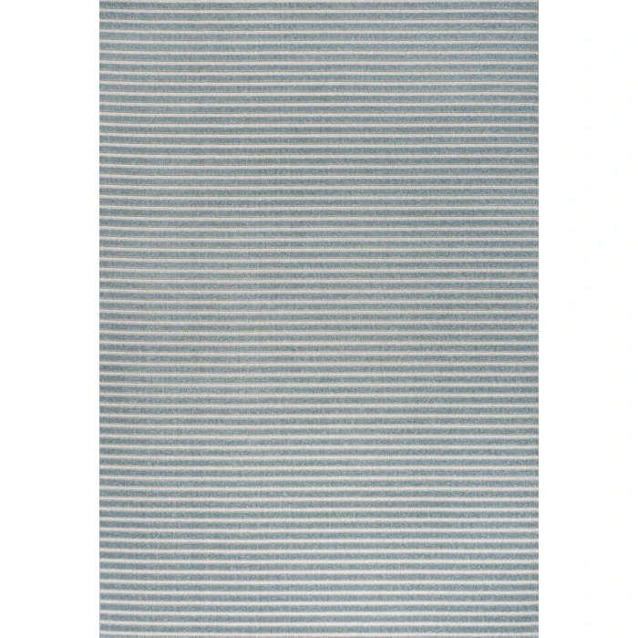 Aarhus Minimalist Scandi Striped Blue/Ivory 5 ft. x 8 ft. Area Rug