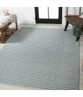 Aarhus Minimalist Scandi Striped Blue/Ivory 8 ft. x 10 ft. Area Rug