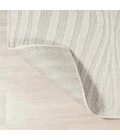 Maribo Abstract Groovy Striped Cream/Ivory 5 ft. x 8 ft. Area Rug
