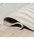 Maribo Abstract Groovy Striped Cream/Ivory 5 ft. x 8 ft. Area Rug