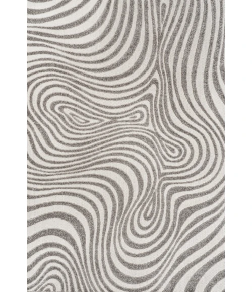 Maribo Abstract Groovy Striped Gray/Ivory 5 ft. x 8 ft. Area Rug